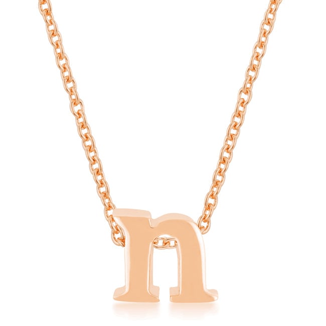 Rose Goldtone Initial Small Letter N Necklace (1 of 3)
