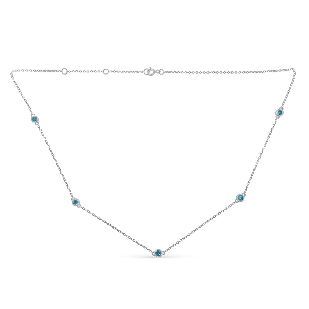 Elegant .53ct Blue Diamond By The Yard Necklace (1 of 4)