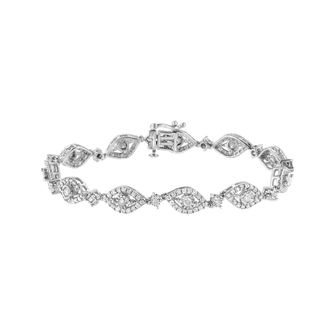 Elegant 2.50ct Diamond Eye-shaped Link Bracelet (1 of 5)