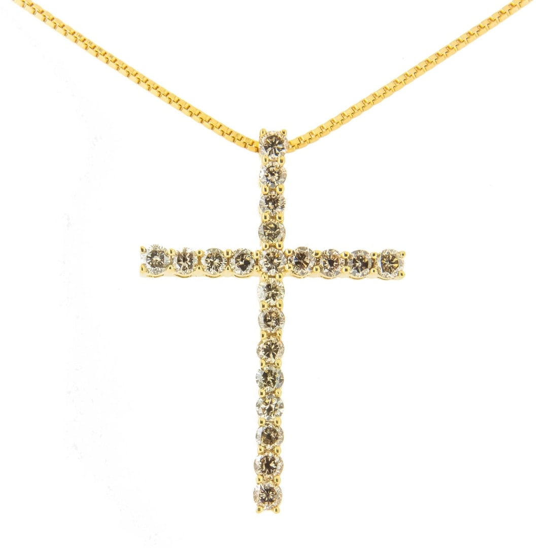 14k Gold-pl 1.00ct Champagne Diamond Necklace (1 of 4)
