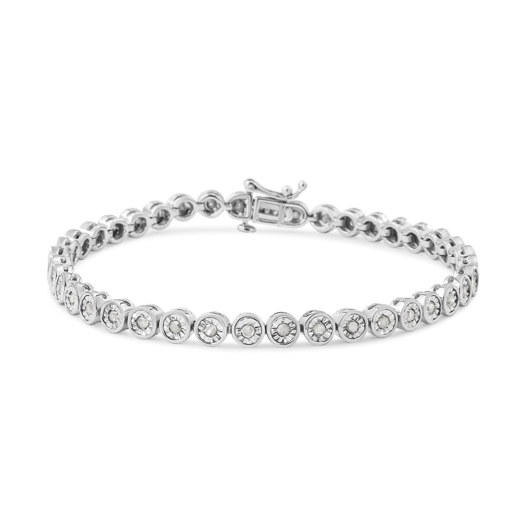 Dazzling 1.00ct Diamond Bezel Link Bracelet (1 of 6)