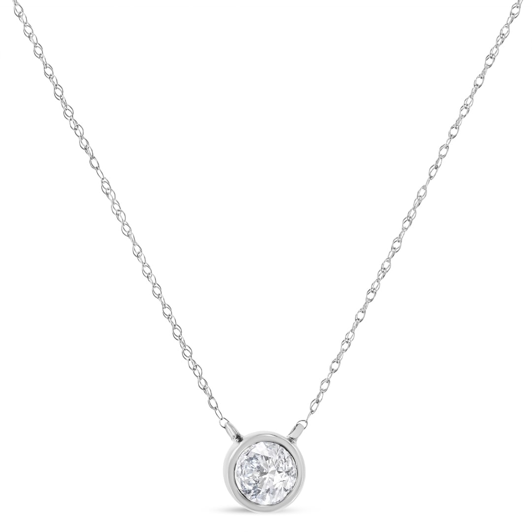 14k Gold .33ct Diamond Modern Bezel-set Necklace (1 of 4)