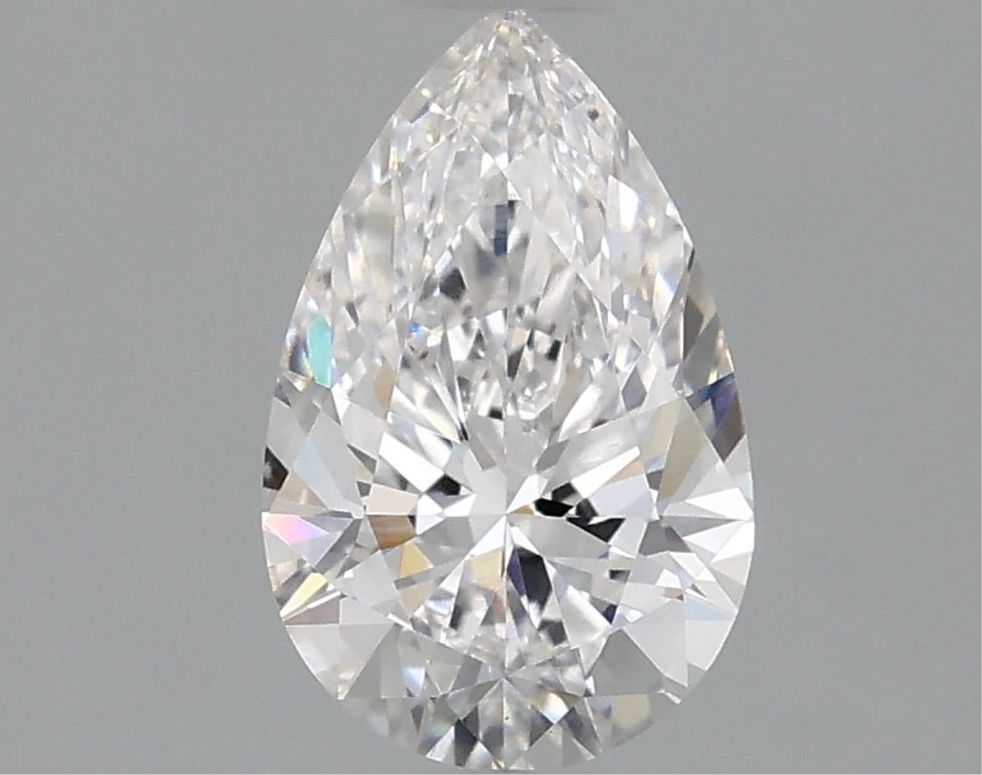 Igi Certified Pear Cut .96ct Vs1 Lab Diamond: This igi-certified lab-grown pear-shaped diamond weighs 0. 96 carats. It boasts a d color grade and vs1 clarity, complemented by excellent polish and excellent symmetry with no fluorescence. The diamo