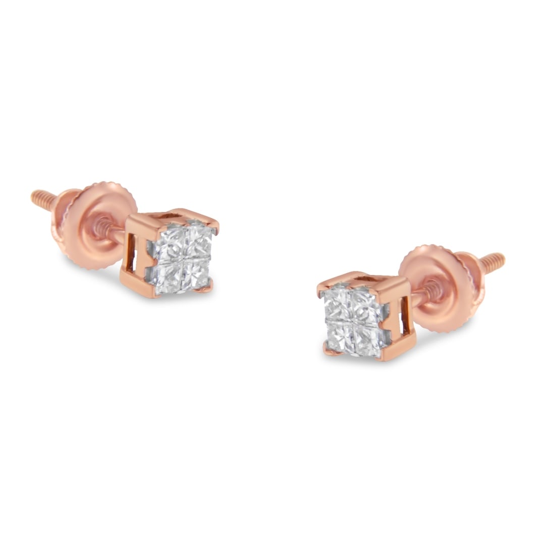 Elegant 10k Gold .25ct Diamond Earrings (1 of 4)