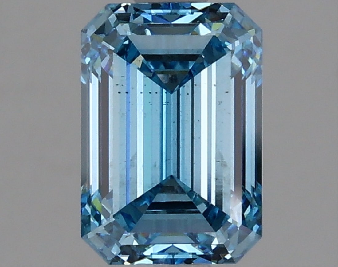 Fancy Blue Emerald Cut 1.62ct Vs2 Lab Diamond (1 of 2)