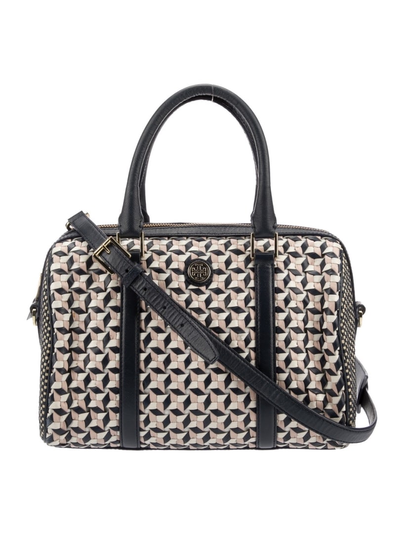 Tory Burch Neut Leather Zip Cls Shoulder Bag (1 of 5)