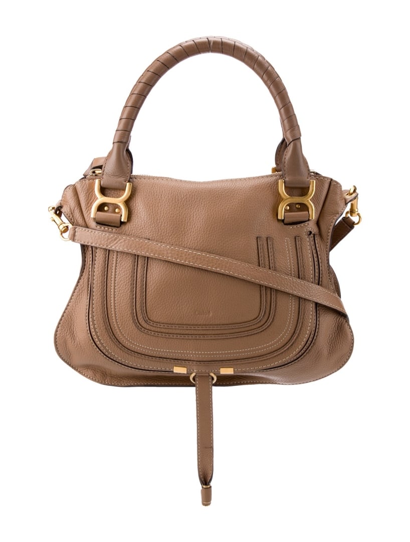 Chloe Brown Leather Gold-tone Hdw Zip Shldr Bag (1 of 6)