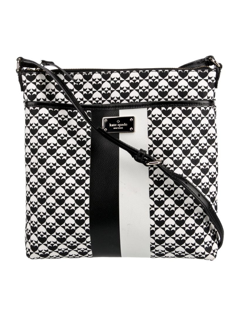 Kate Spade Blk & White Printed Zip Crossbody Bag (1 of 5)