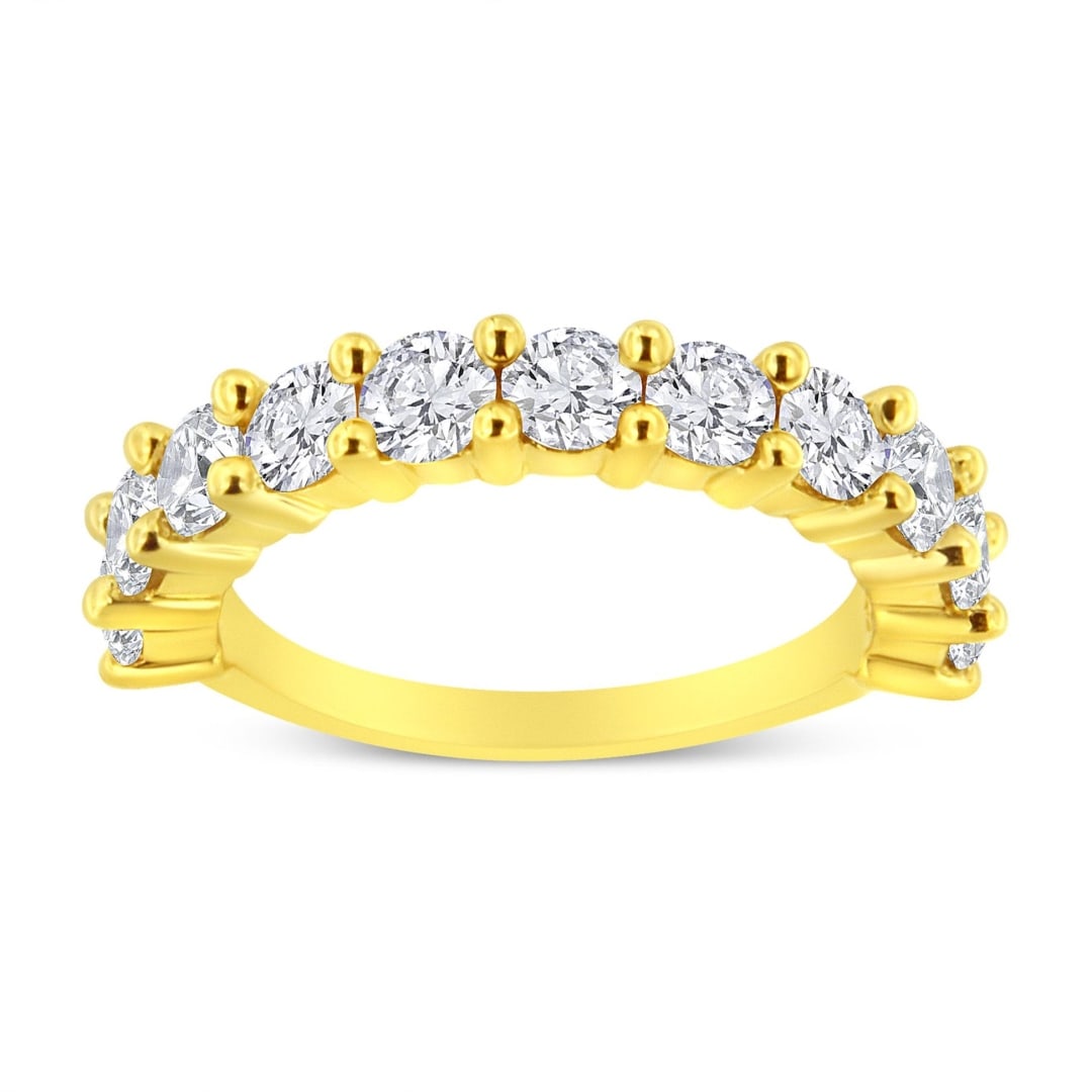 14k Gold-pl. Round 1.00ct Diamond 11-stone Ring (1 of 5)