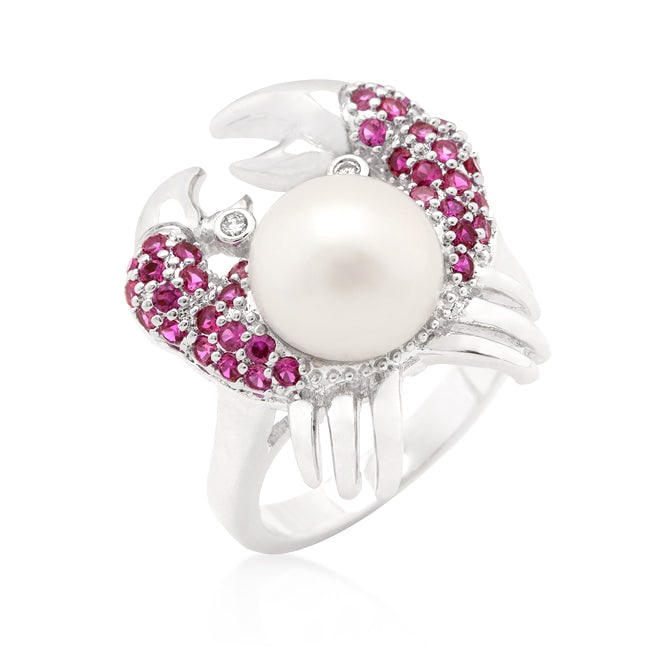 Round 2.00ct Ruby & Pearl Crab Statement Ring (1 of 4)