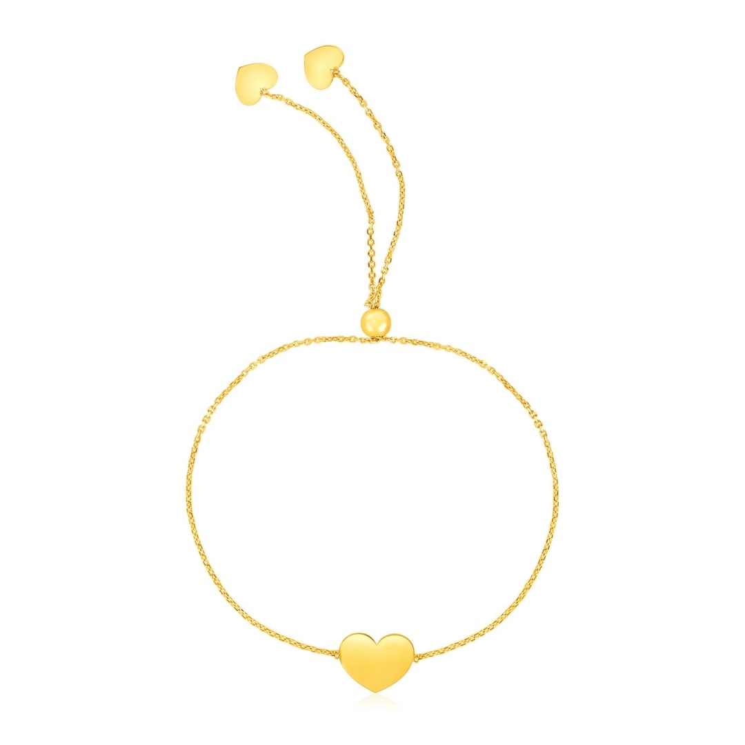 14k Gold Adjustable Heart Bracelet (1 of 1)