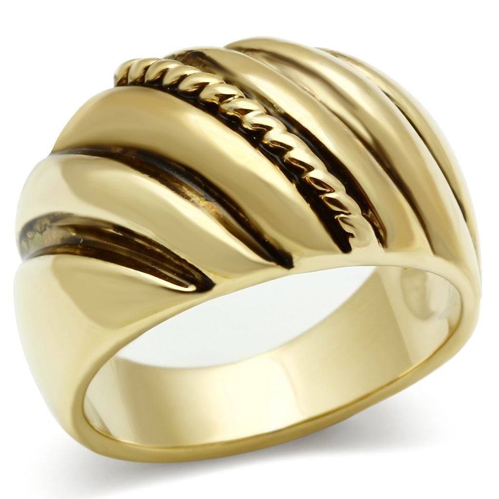 Catchy 14k Gold-pl. Center Rope Dome Ring (1 of 1)