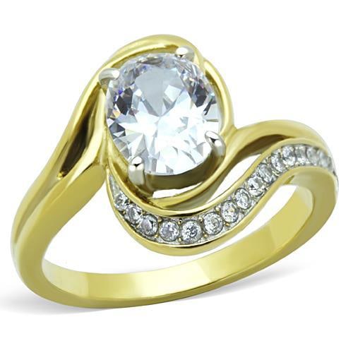 Two-tone Gold Ip 2.00ct White Sapphire Ring (1 of 1)