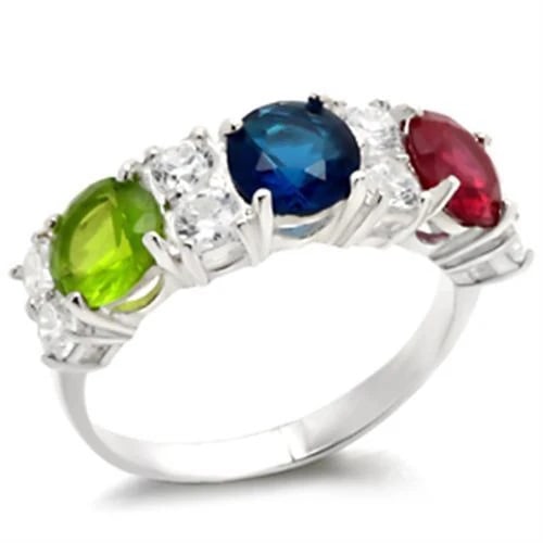 Round 3.40ct Multicolored Gemstone Ring (1 of 1)