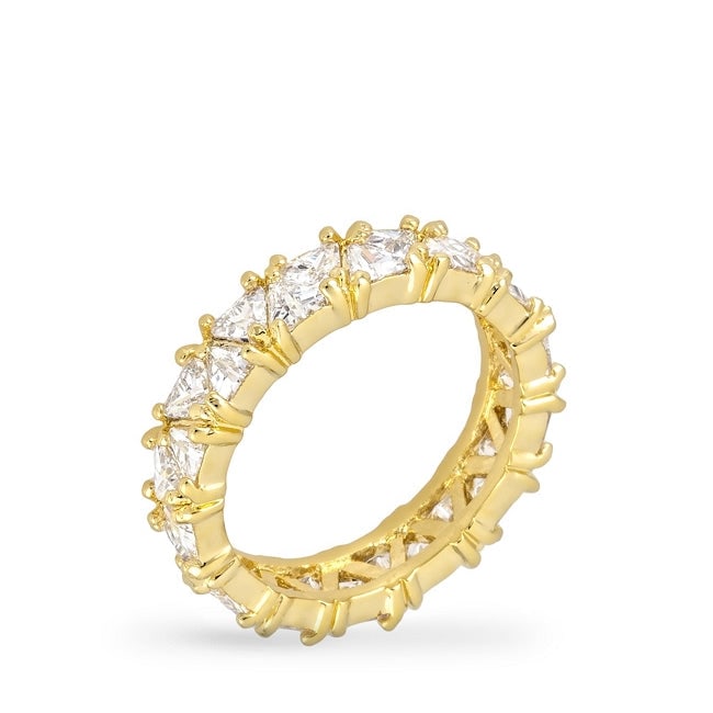 18k Gold-pl. Trillion 5.90 White Sapphire Ring (1 of 1)