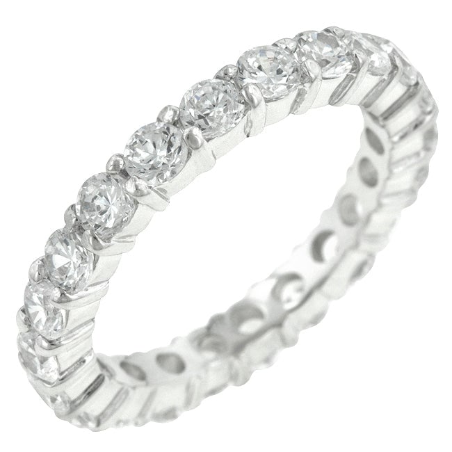 Beautiful Round 3.90ct White Topaz Eternity Band (1 of 5)