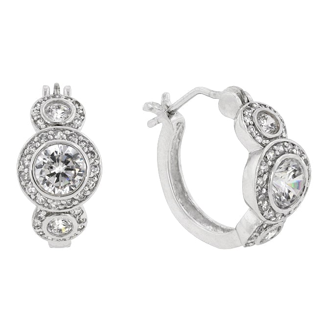 Elegant Round 1.98ct White Topaz 3-stone Earrings (1 of 3)