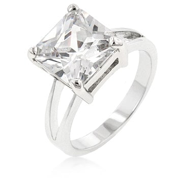Princess Cut 5.00ct White Sapphire Solitaire Ring (1 of 1)