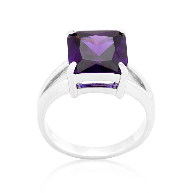 Elegant Princess 5.50ct Amethyst Solitaire Ring (1 of 3)