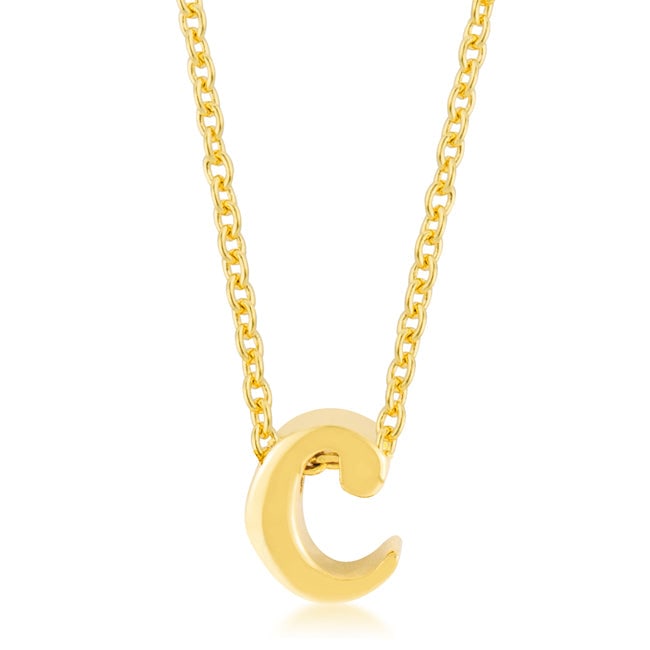 Goldtone Initial Small Letter C Necklace (1 of 3)