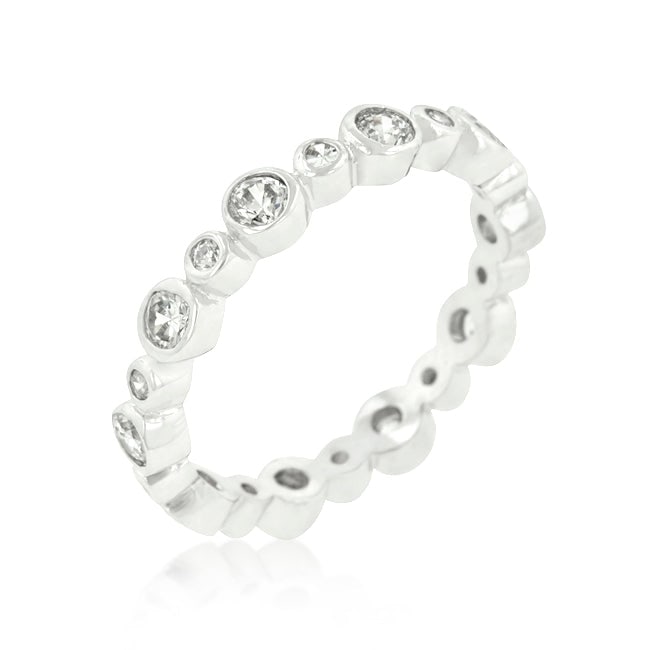 Round .50ct White Sapphire Alternating Bezel Ring (1 of 4)