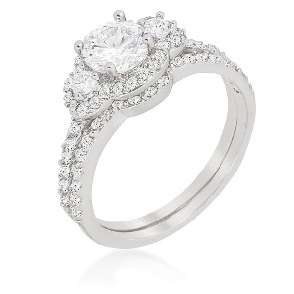 Round Cut 1.52ct White Sapphire Ring Set (1 of 2)