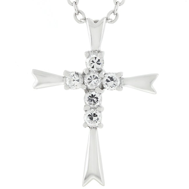 Round .60ct White Sapphire Coupled Cross Pendant (1 of 3)