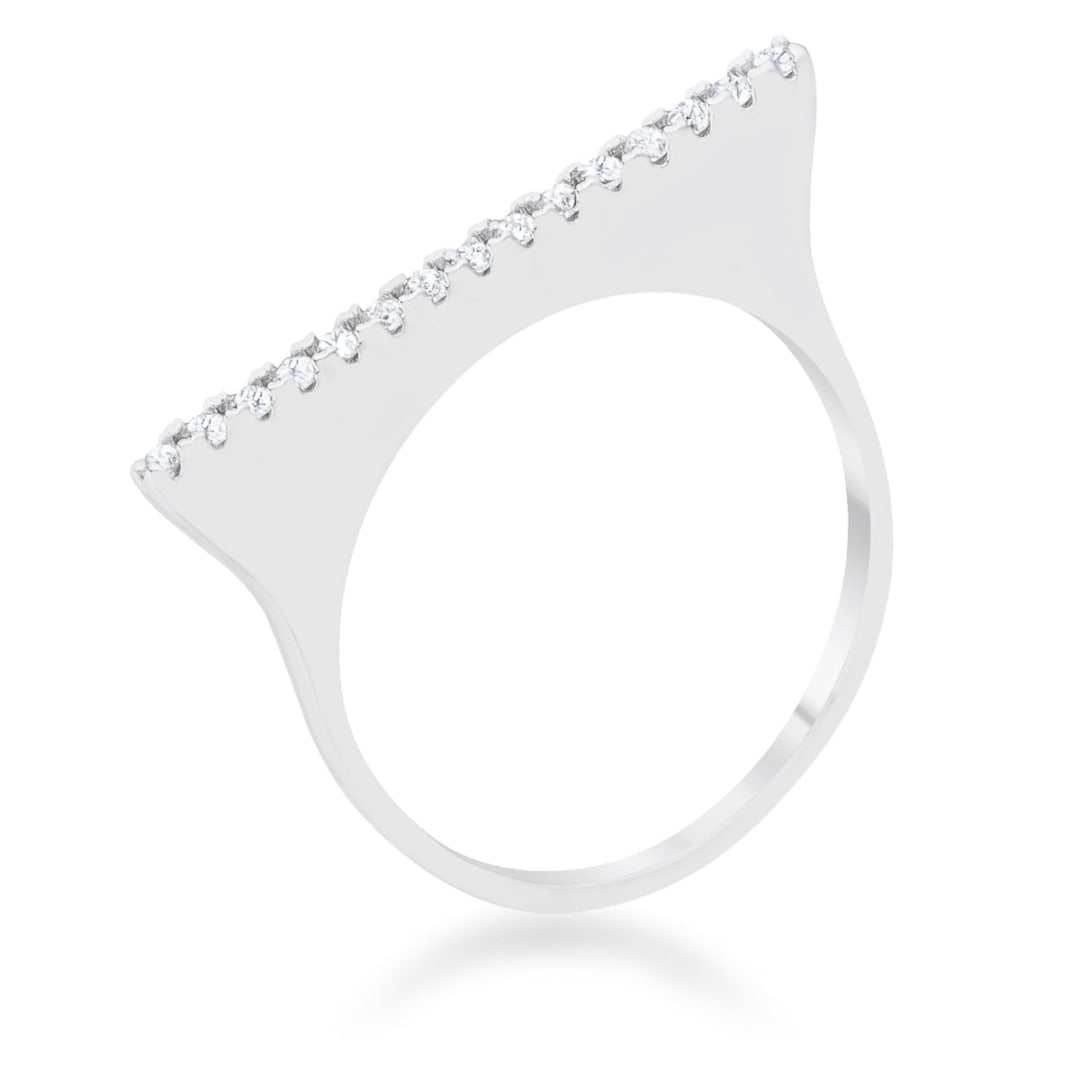 Minimalist .20ct White Topaz Flat Bar Ring (1 of 4)