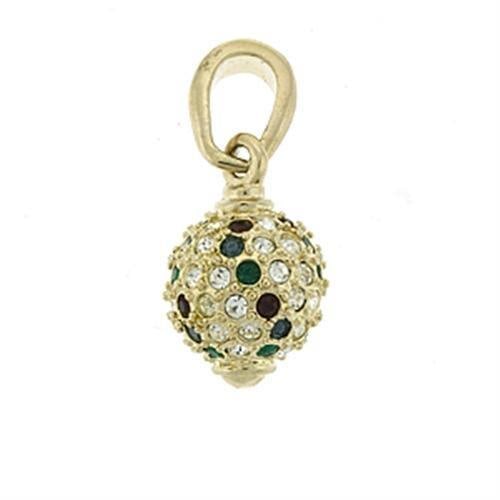 14k Gold Ip .09ct Gemstone Sphere Pendant: Pendant material: brass & gold plating. Believed to be simulated gemstone(s). Has a spherical design imbued with multi-colored gemstones. Weight (approx): 13. 00 (g)