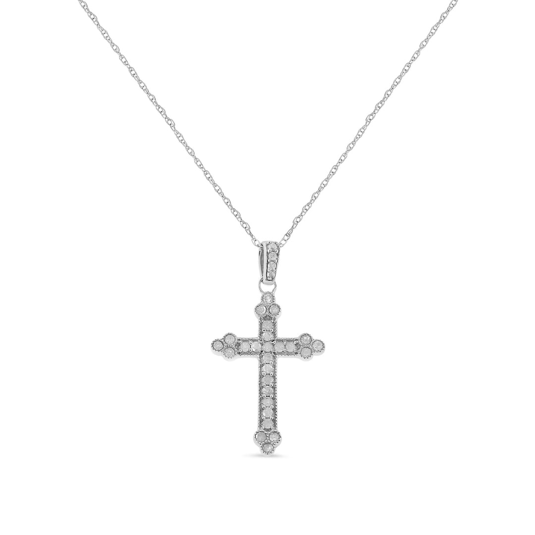 Glistening .25ct Diamond Art Deco Cross Necklace (1 of 5)