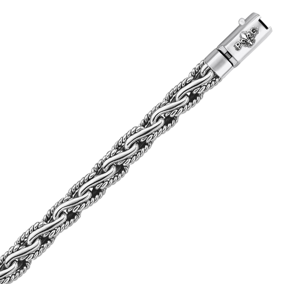 Sterling Silver Cable Motif Men's Chain Bracelet (1 of 2)