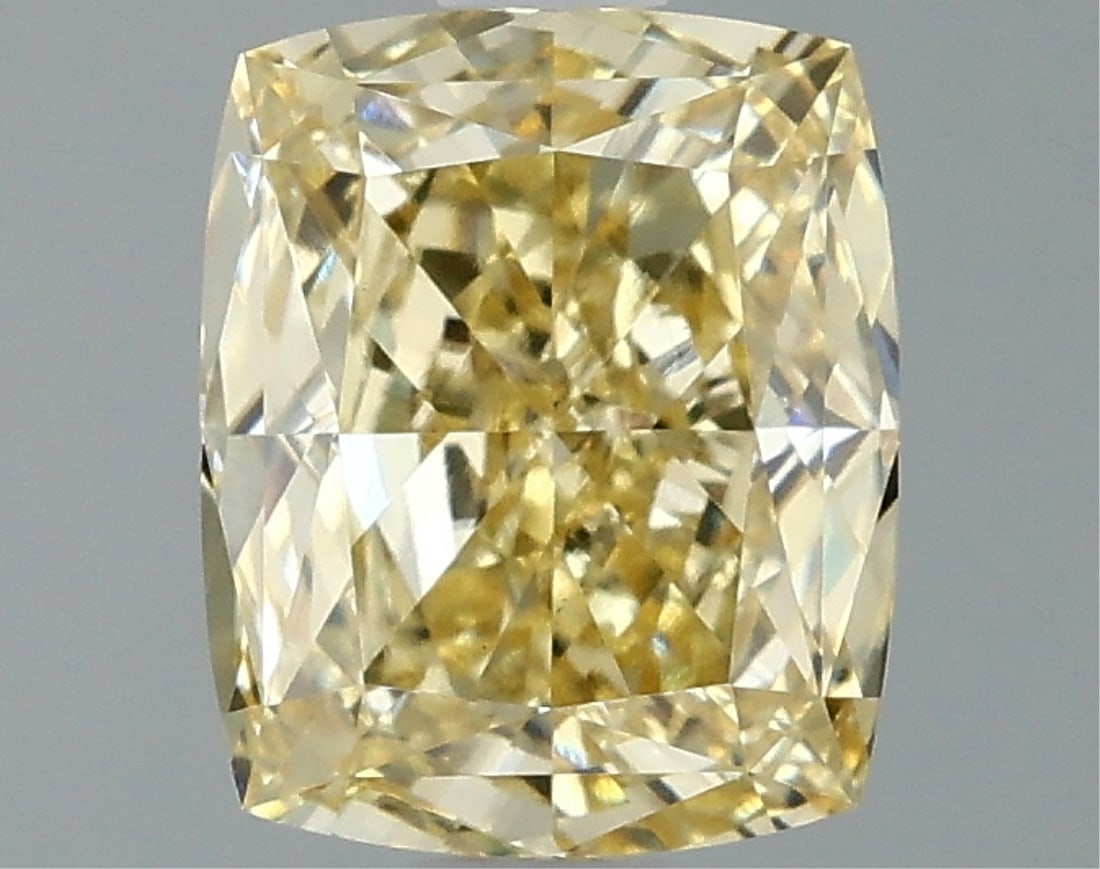 Fancy Yellow Cushion Cut 1.98ct Vvs2 Lab Diamond (1 of 2)
