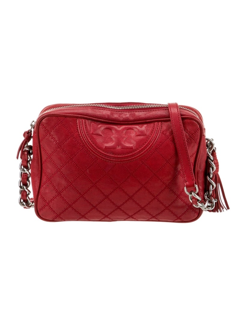 Tory Burch Red Leather Chain-link Crossbody Bag (1 of 5)