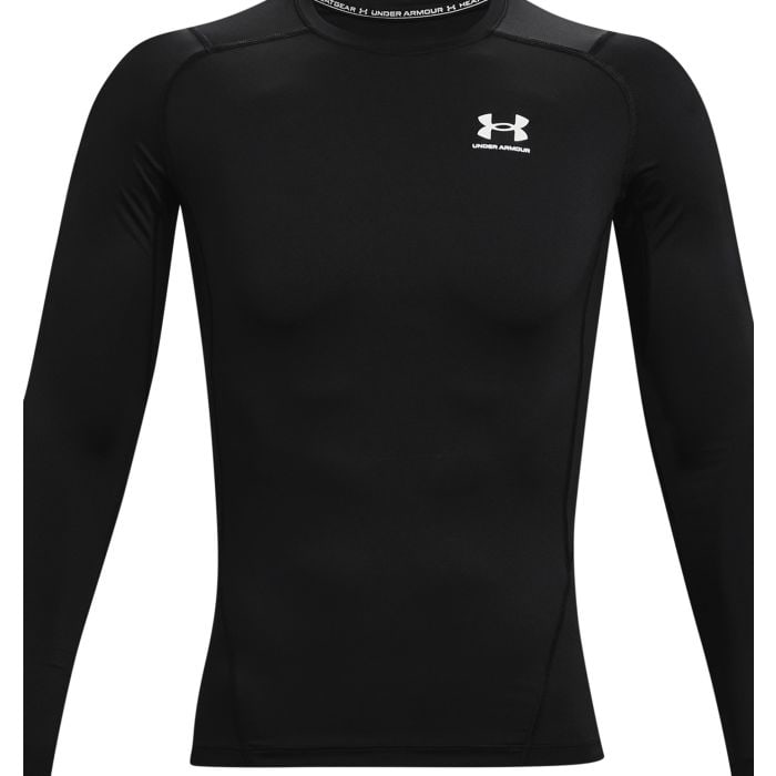 Under Armour Men's 2xl Heatgear Long Sleeve Black: This 2xl-large heatgear armour top in black is designed with super-light fabric for superior coverage without added weight. Mesh panels under the arms and on the back provide ventilation, while the mo