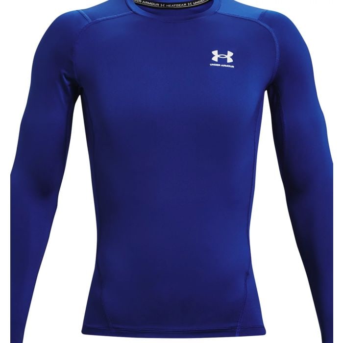 Under Armour Men's 3xl Heatgear Long Sleeve Royal: This 3x-large heatgear armour top in royal color is designed with super-light fabric for superior coverage without added weight. Mesh panels under the arms and on the back provide ventilation, while t