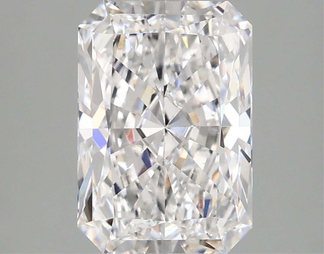 Igi Certified Radiant Cut 1.98ct Vs1 Lab Diamond: This igi-certified lab-grown radiant-cut diamond weighs 1. 98 carats and boasts an exceptional d color grade and vs1 clarity. With excellent polish and excellent symmetry with no fluorescence, it meas