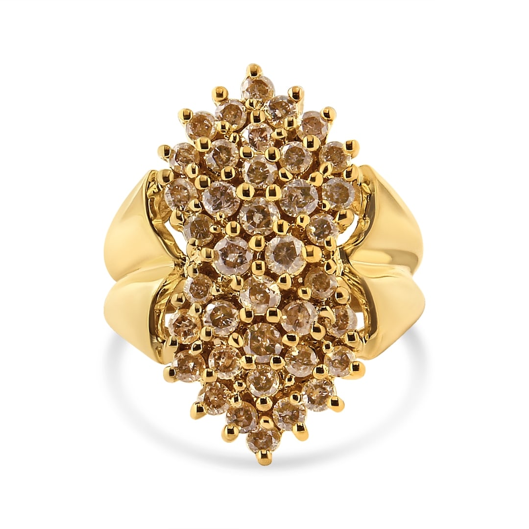 14k Gold-pl. 1.60ct Diamond Cluster Cocktail Ring (1 of 6)
