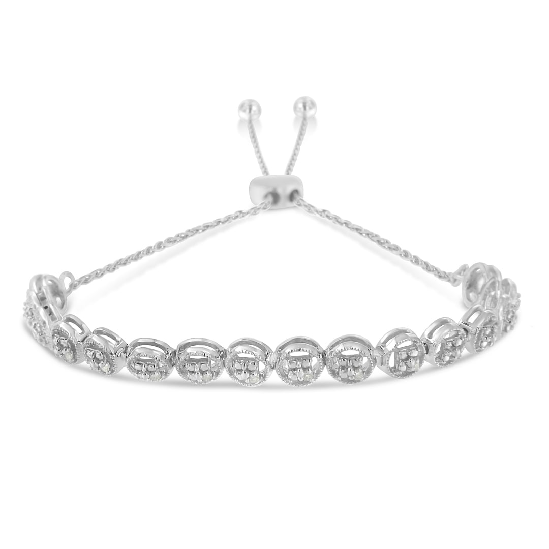 Elegant Round .10ct Diamond Bolo Bracelet (1 of 5)