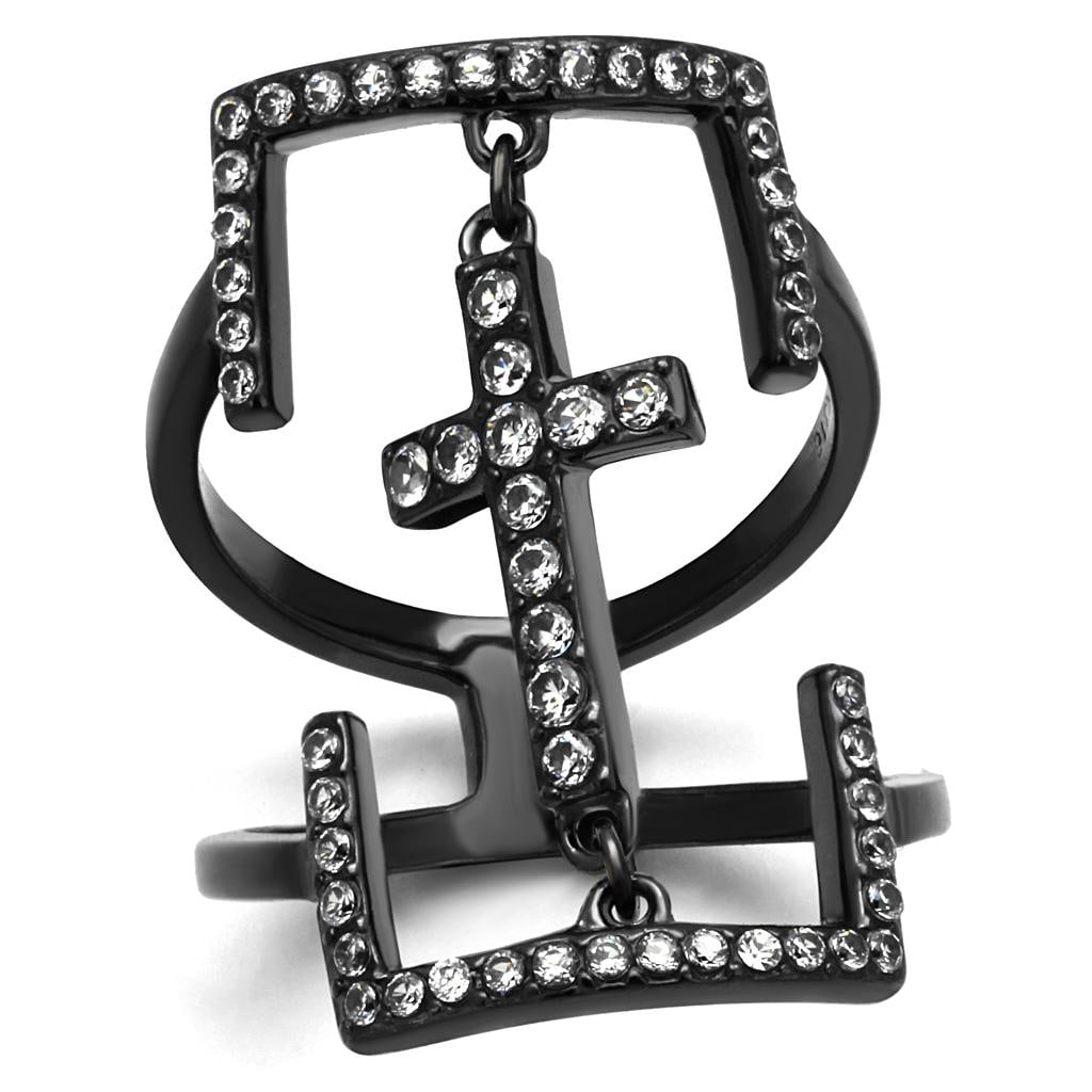 Modern .41ct White Sapphire Cross Ring (1 of 1)
