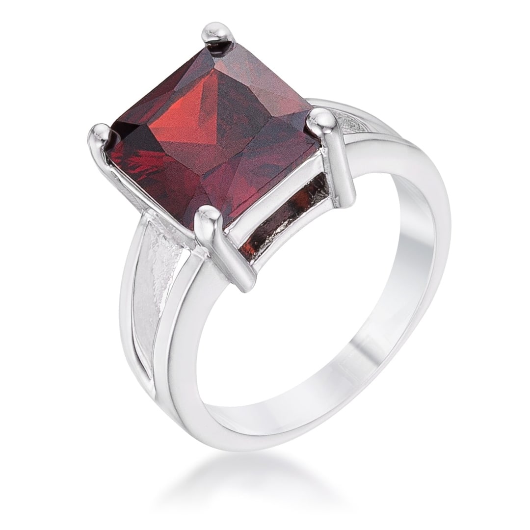 Elegant Princess Cut 5.50ct Garnet Solitaire Ring (1 of 3)