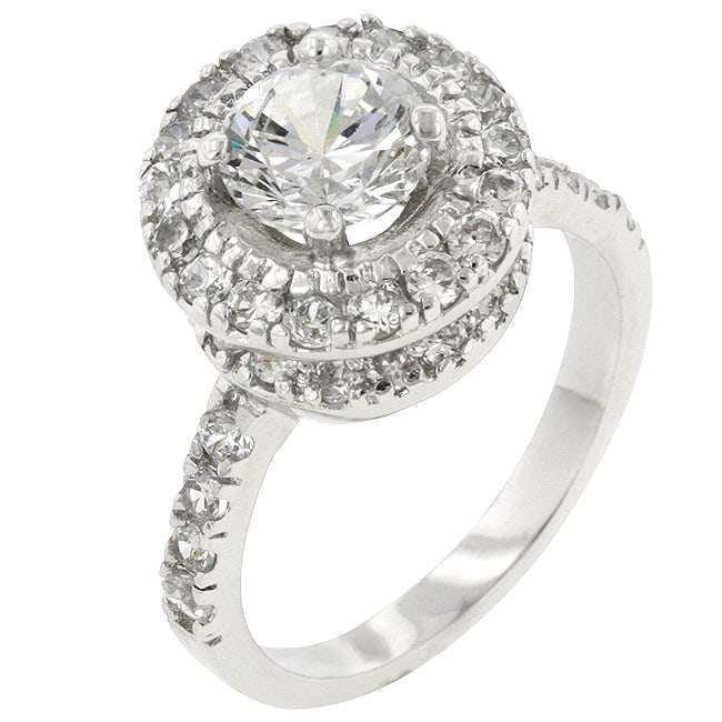 Sparkling Round 3.19ct White Topaz Halo Ring (1 of 4)