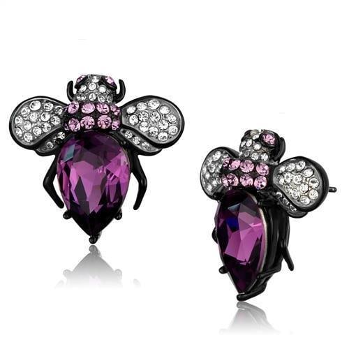 Whimsical 5.87ct Amethyst Bee Post Earrings (1 of 1)
