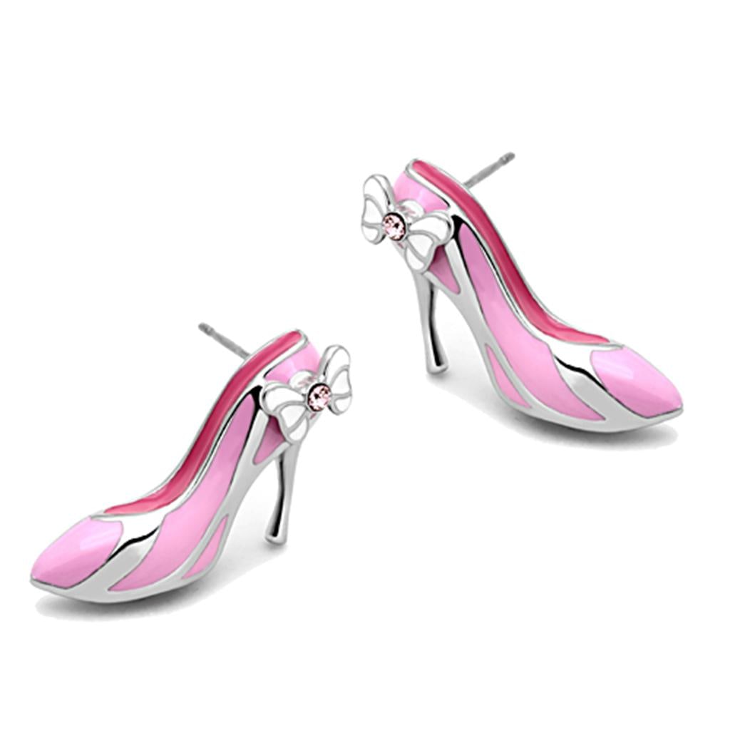 Whimsy .01ct Pink Kunzite High Heel Stud Earrings: Made with stainless steel high polished. Believed to be simulated gemstone(s). A beautiful addition to your collection! Weight (approx. ): 8. 00 (g)