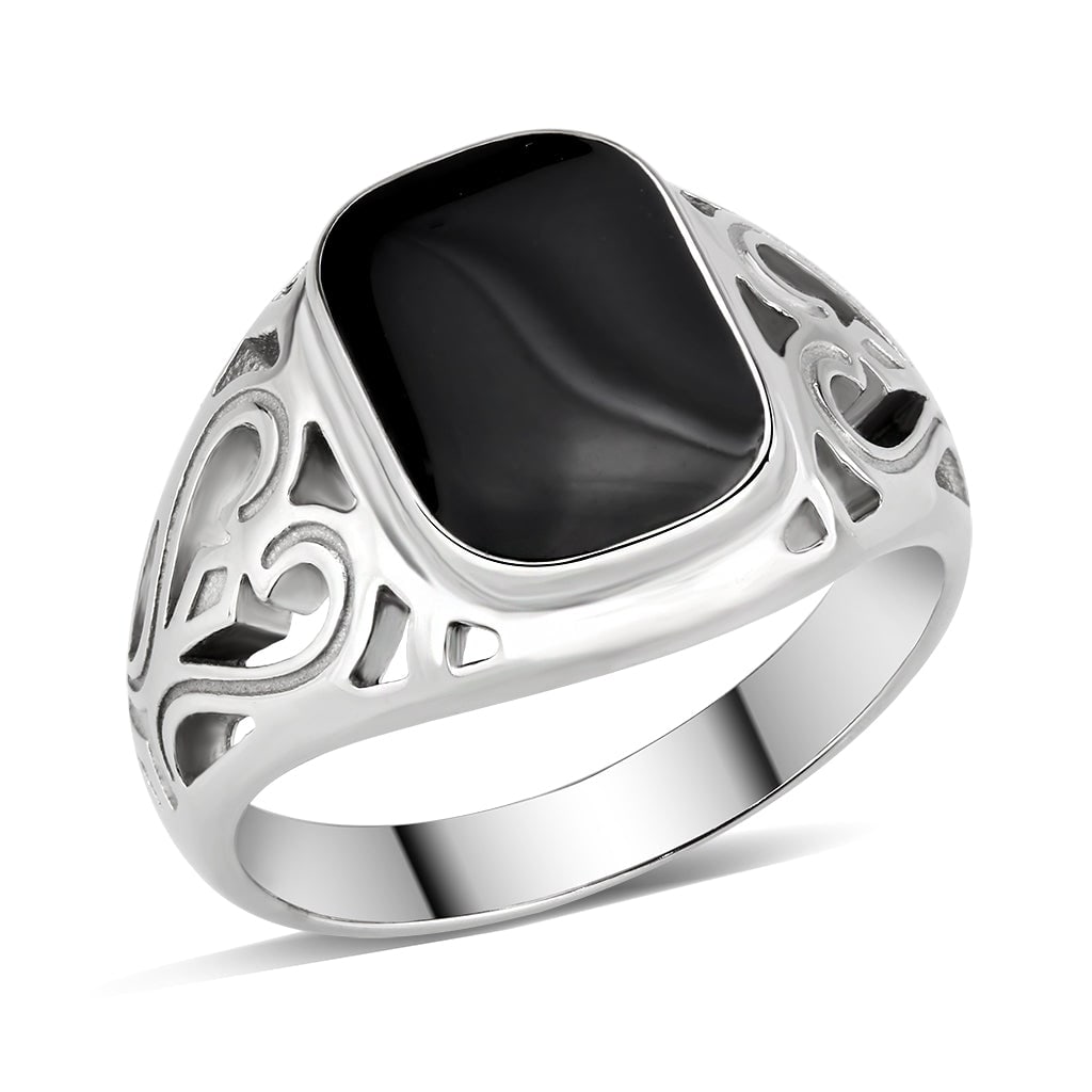 Alluring High-polished Black Epoxy Statement Ring (1 of 4)