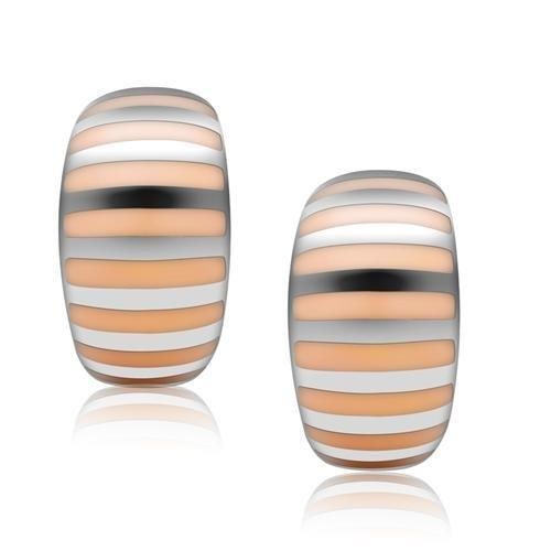 Retro High Polish Epoxy Peach Pattern Earrings (1 of 1)
