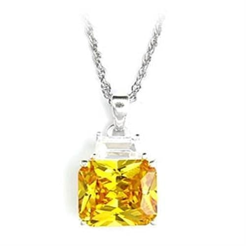 Radiant 6.06ct Citrine & White Sapphire Pendant: Believed to be synthetic or simulated gemstones. Metal content: polished . 925 sterling silver, chain not included