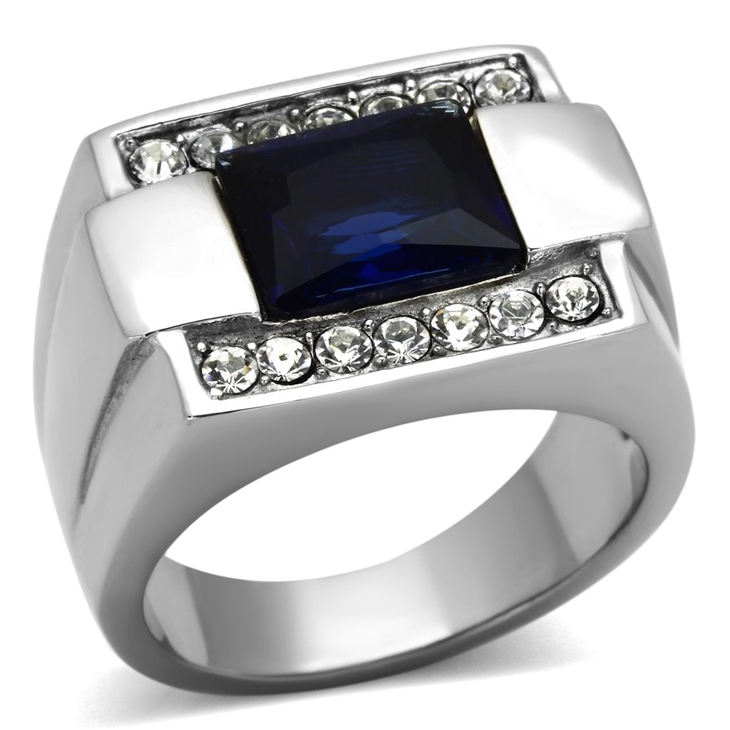 Glamorous 1.96ct Blue & White Sapphire Signet Ring (1 of 3)