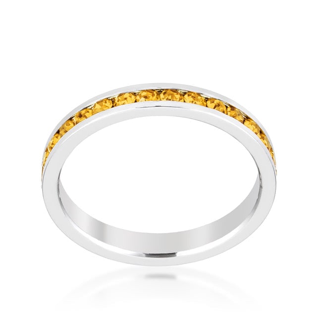 Elegant Round Cut 0.35ct Citrine Eternity Band (1 of 3)