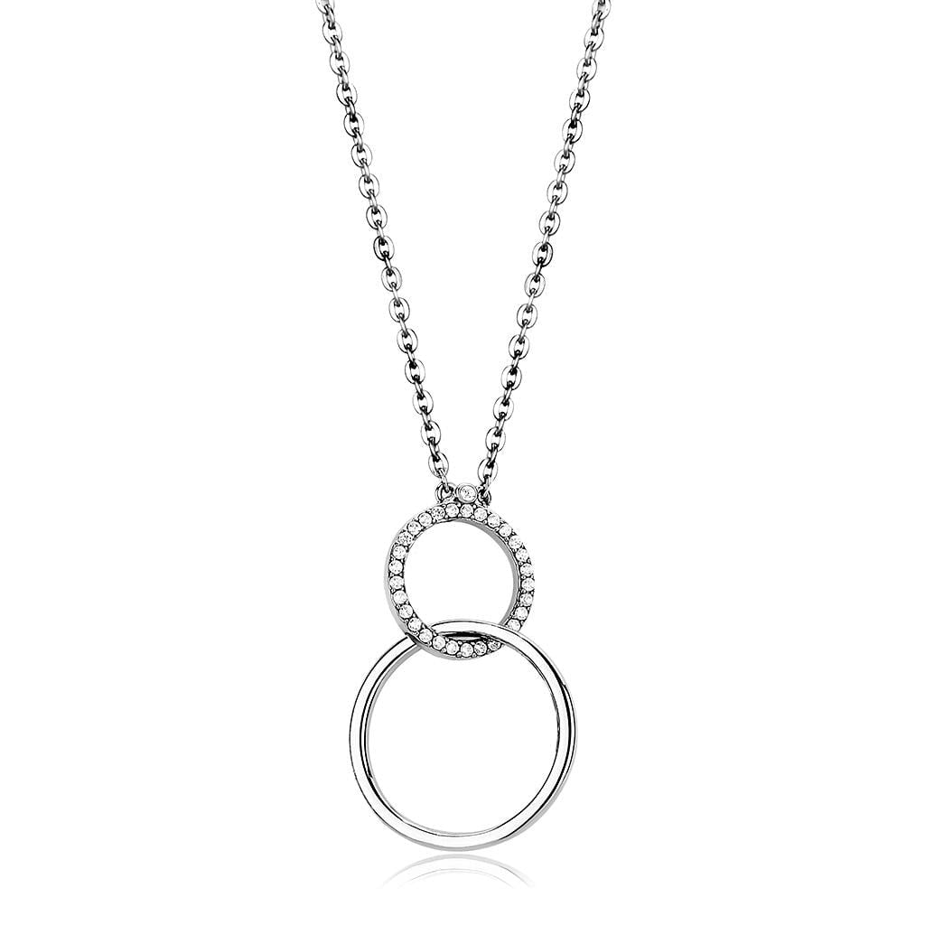 Pretty .08ct White Sapphire Double Hoop Necklace (1 of 1)