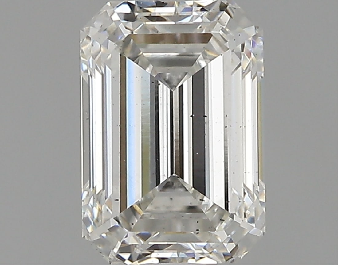Igi Certified Emerald Cut 1.30ct Vs2 Lab Diamond: This igi-certified lab-grown emerald-cut diamond weighs 1. 30 carats and features an f color grade with vs2 clarity. It boasts an excellent polish and excellent symmetry with no fluorescence. This dia